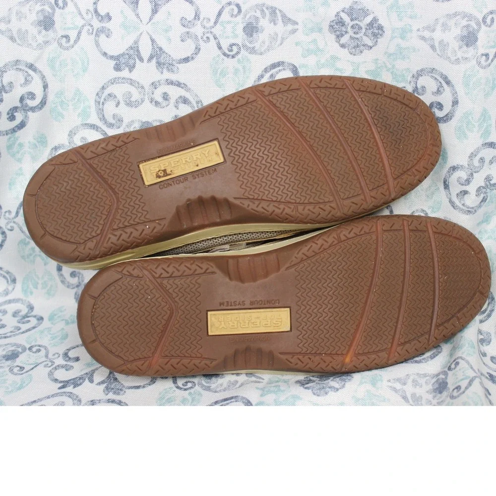 Sperry Top Sider Mens 10M Tan Leather‎ Lace Up Boat Shoes